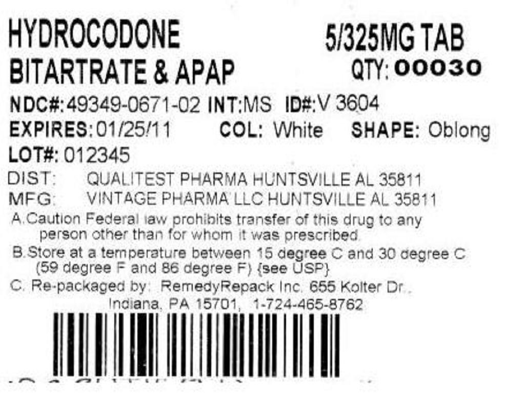 Hydrocodone Bitartrate and Acetaminophen