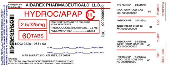 Hydrocodone Bitartate and Acetaminophen