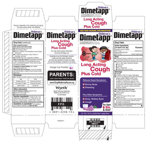 CHILDRENS DIMETAPP LONG ACTING COUGH PLUS COLD