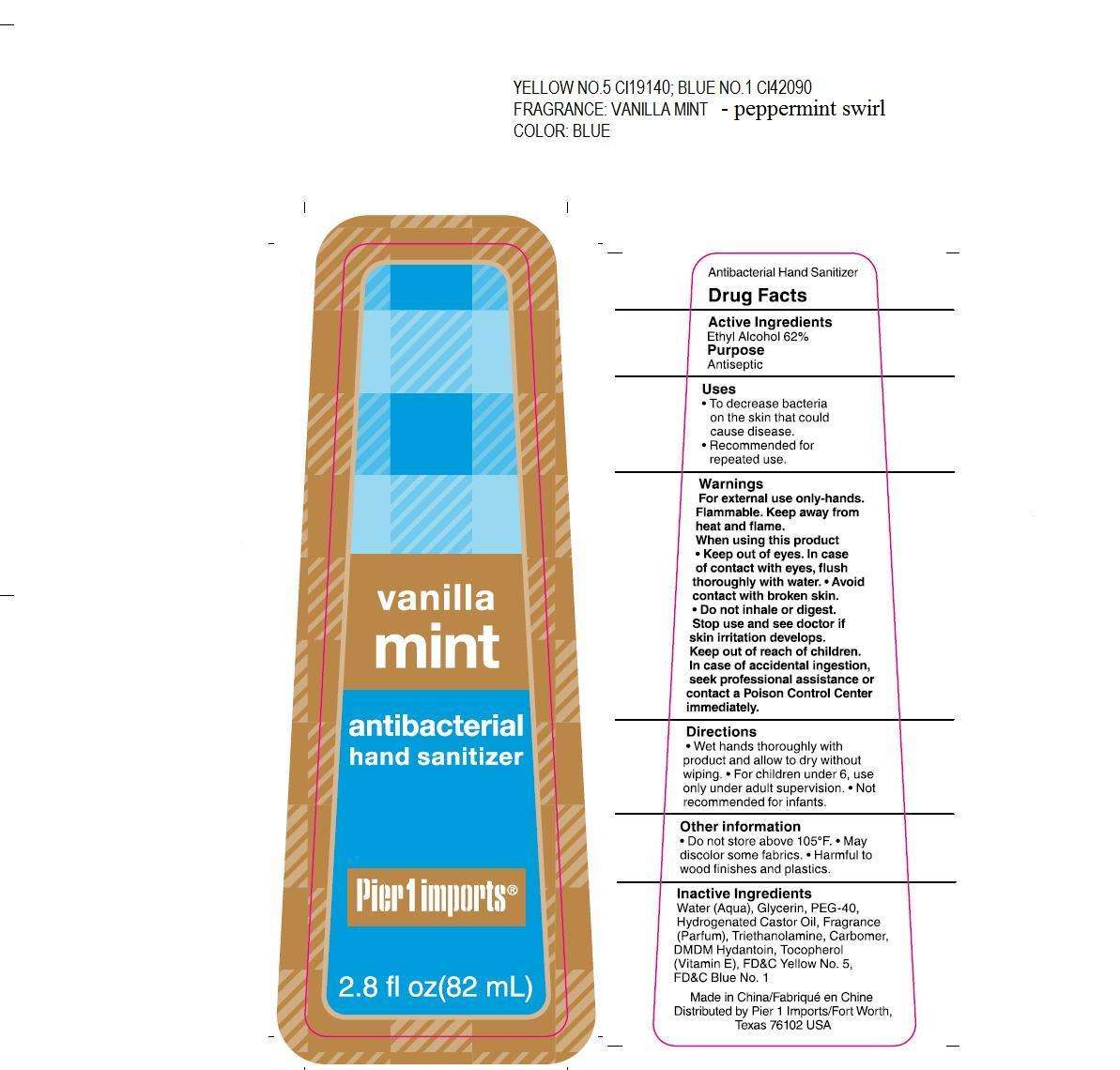 Pier 1 Imports Vanilla Mint Anti-Bacterial Hand Sanitizer