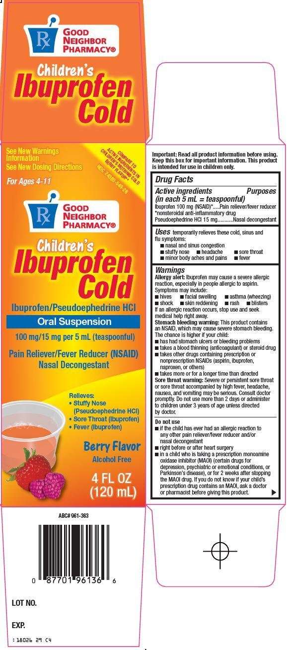 Good Neighbor Pharmacy Childrens Ibuprofen Cold
