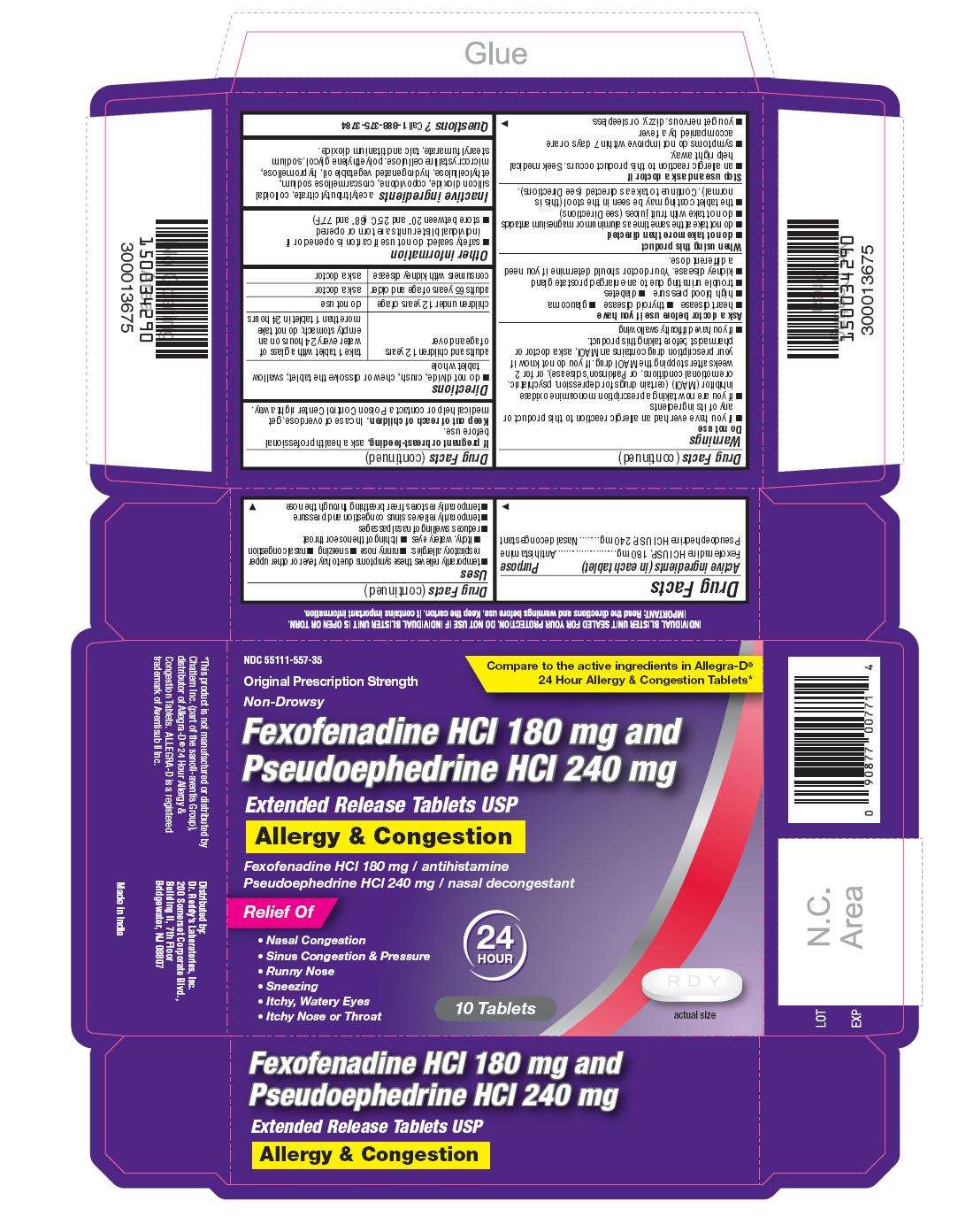 Fexofenadine HCl and Pseudoephedrine HCI