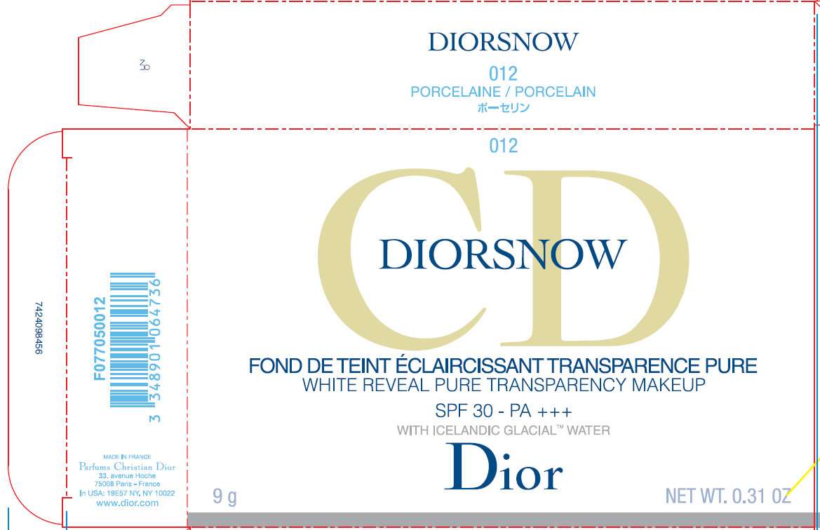 DIORSNOW WHITE REVEAL PURE TRANSPARENCY MAKEUP SPF 30 012 Porcelain