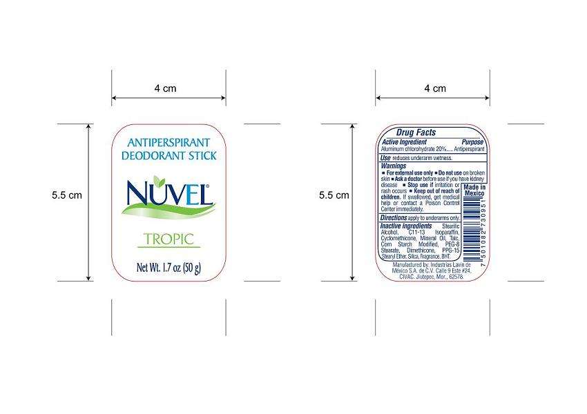 Nuvel Tropic Antiperspirant Deodorant Stick