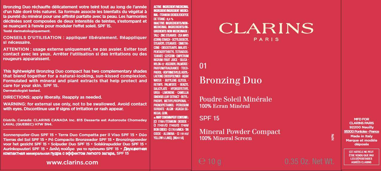 Bronzing Duo SPF 15 Mineral Compact Tint 01 Light