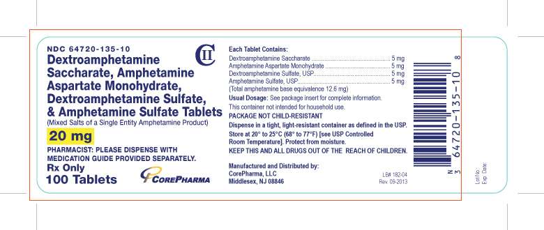Dextroamphetamine saccharate, amphetamine aspartate monohydrate, dextroamphetamine sulfate and amphetamine sulfate