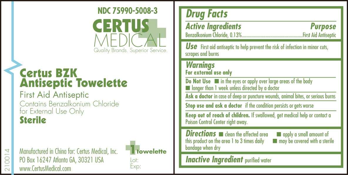 Certus BZK Antiseptic Towelette