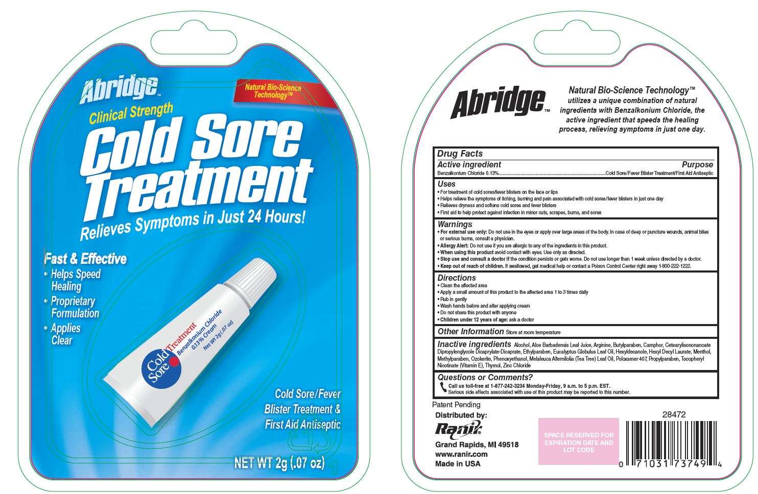Abridge Cold Sore Treatment