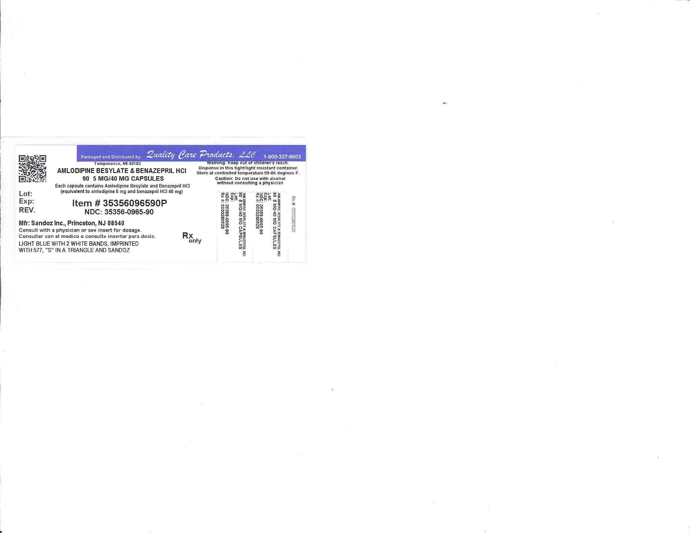 Amlodipine Besylate and Benazepril Hydrochloride