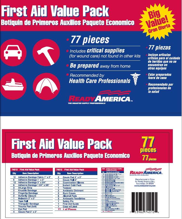 First Aid Value Pack - 77 Pieces
