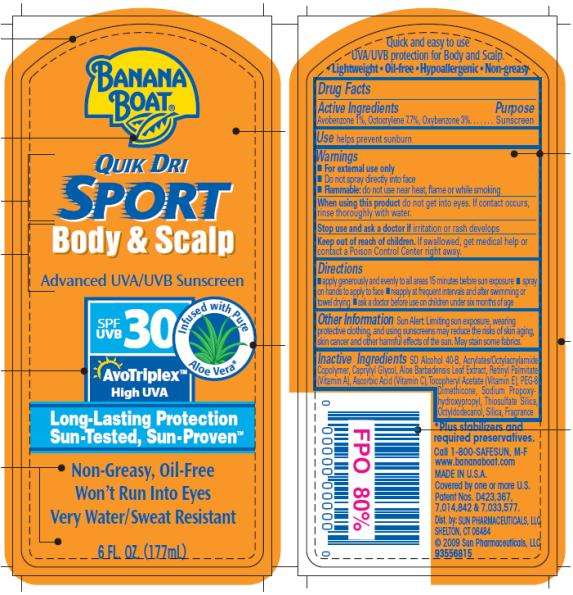 Banana Boat Quik Dri Sport Body and Scalp SPF 30