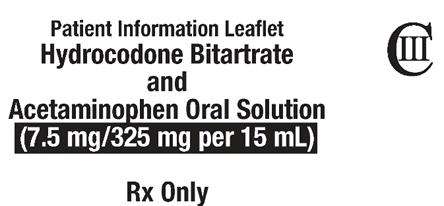 Hydrocodone Bitartrate and Acetaminophen