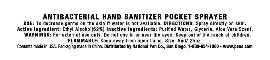 Antibacterial Hand Sanitizer Pocket Sprayer