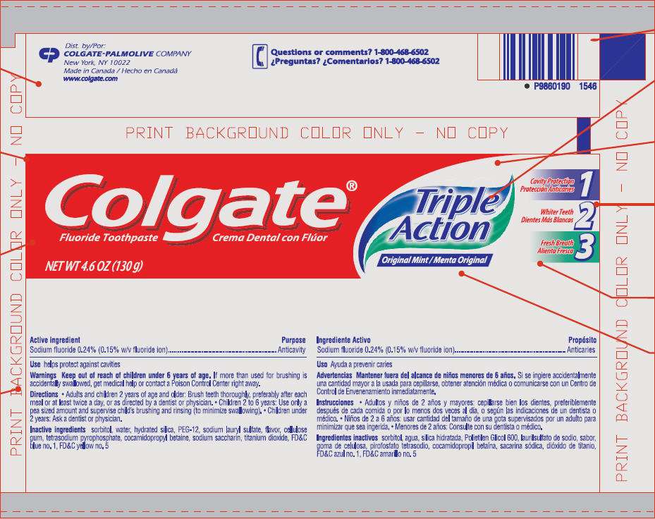 Colgate Triple Action Original Mint Fluoride