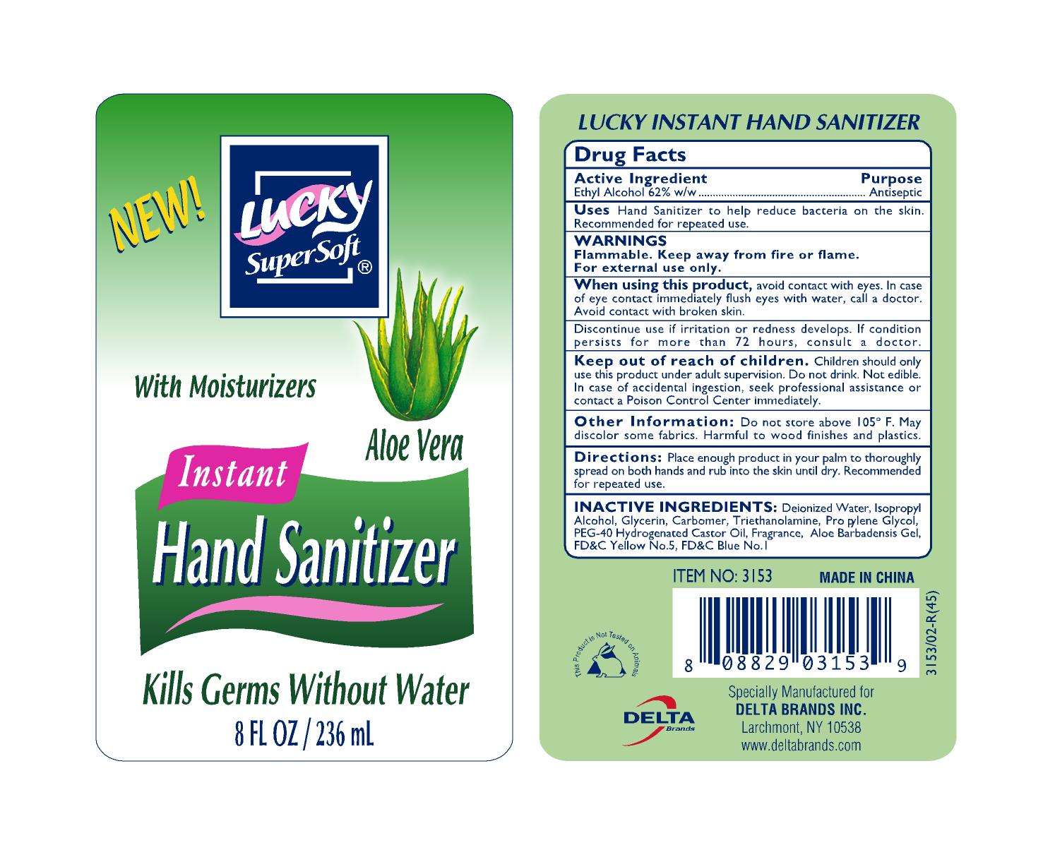 Lucky Instant Hand Sanitizer with Aloe Vera