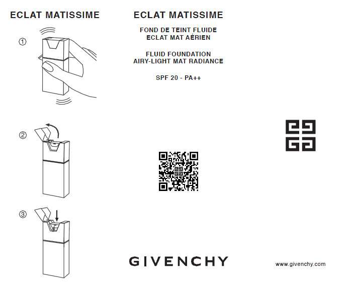 Givenchy Fluid Foundation Airy-light Mat Radiance SPF 20 Tint 2