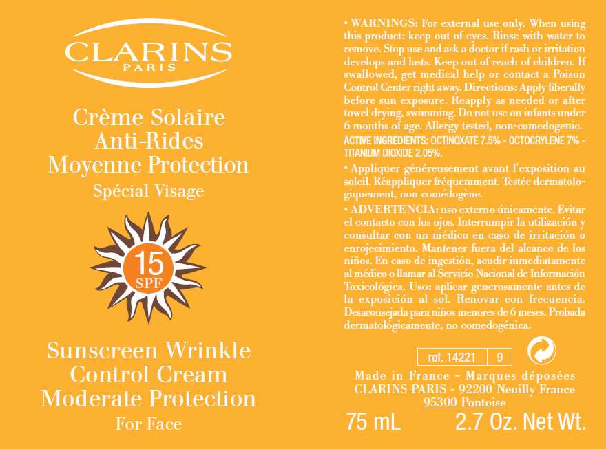 Clarins Sunscreen Wrinkle Control Moderate Protection SPF 15