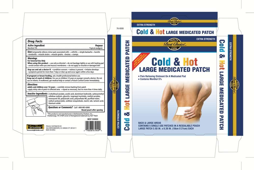 Cold and Hot Medicated Pain Relief Large