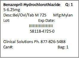 Benazepril Hydrochloride and Hydrochlorothiazide