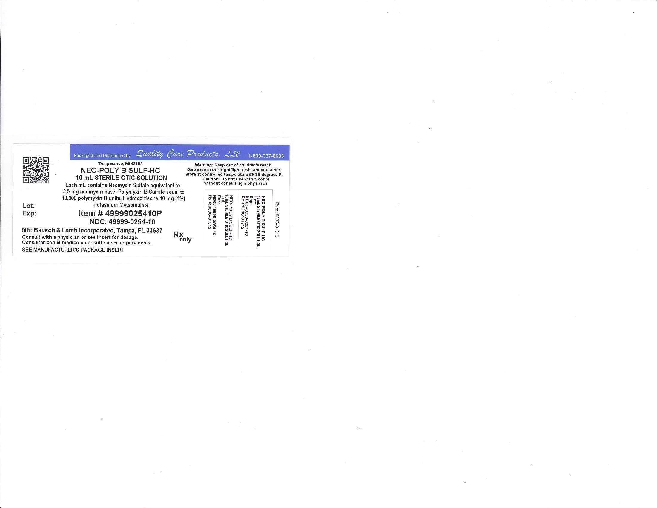 Neomycin and Polymyxin B Sulfates and Hydrocortisone