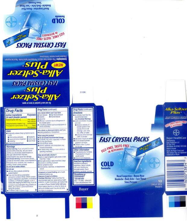 Alka-Seltzer Plus Fast Crystals Packs Cold Formula