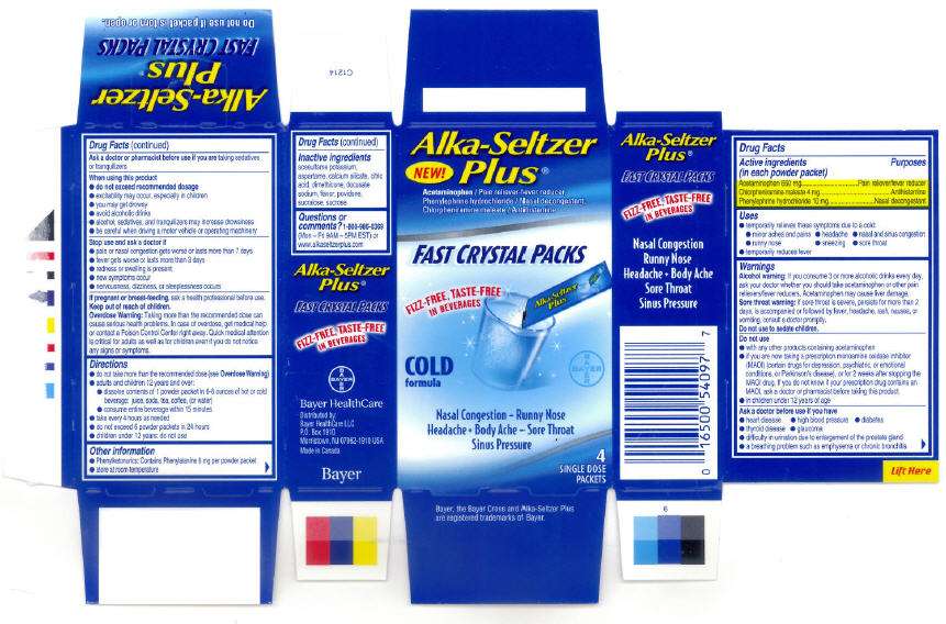 Alka-Seltzer Plus Fast Crystals Packs Cold Formula