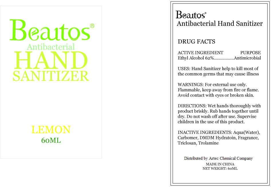 Beautos Antibacterial Hand Sanitizer Lemon