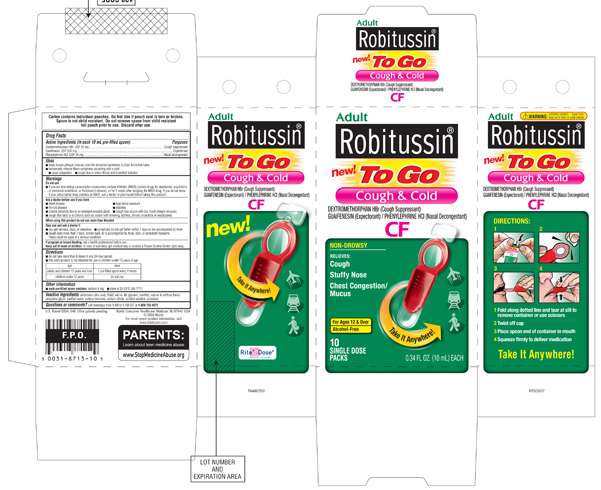 ROBITUSSIN TO GO COUGH AND COLD CF