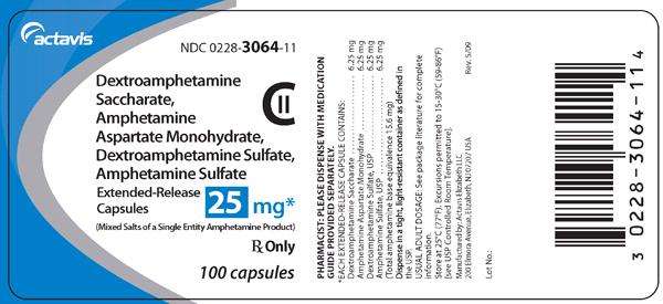 Dextroamphetamine saccharate, amphetamine aspartate monohydrate, dextroamphetamine sulfate, amphetamine sulfate