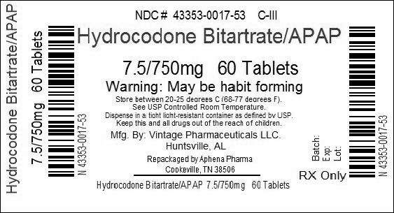 Hydrocodone Bitartrate And Acetaminophen