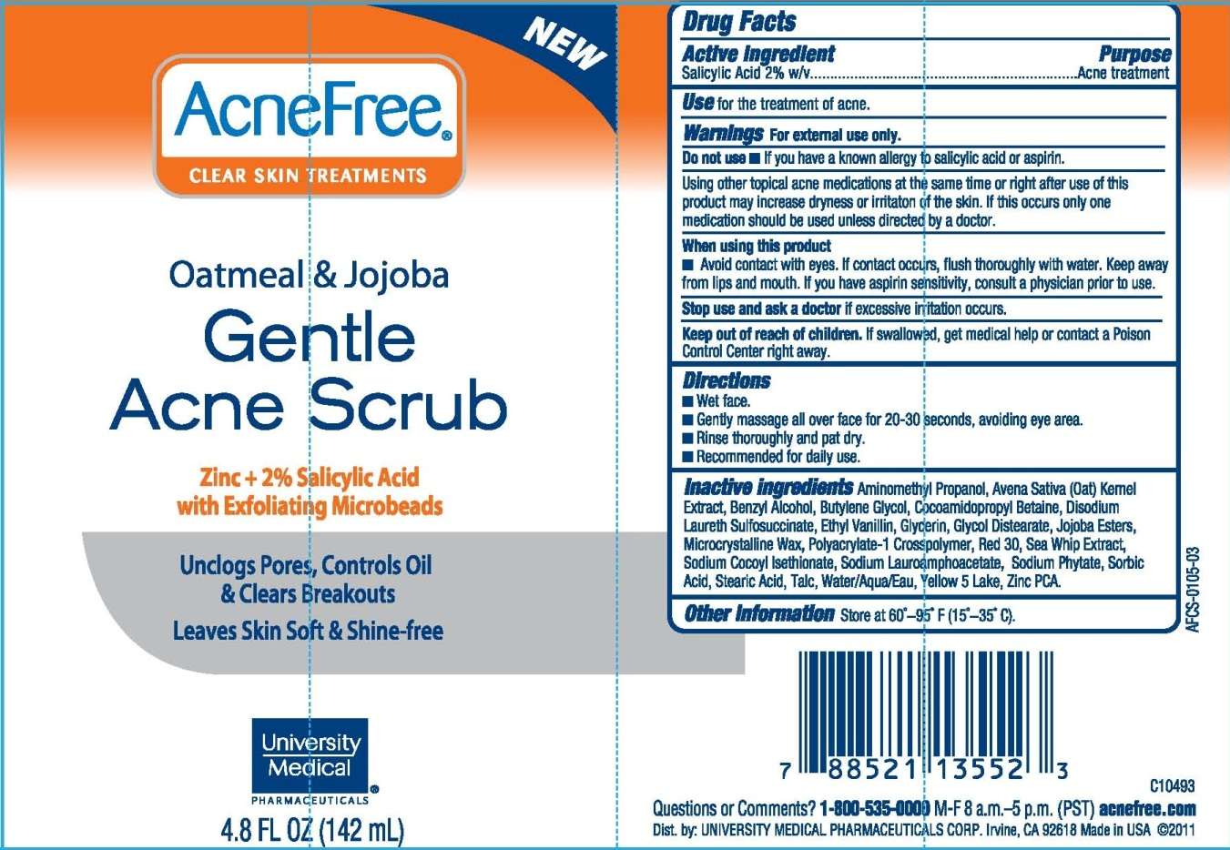 AcneFree Clear Skin Treatments Gentle Acne Scrub