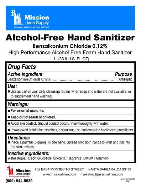 Alcohol free hand sanitizer