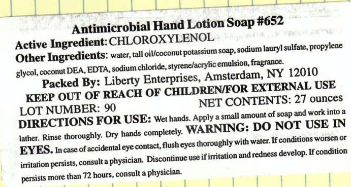 Antimicrobial Hand Lotion Soap 652