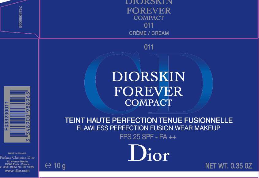 CD DiorSkin Forever Compact Flawless Perfection Fusion Wear Makeup SPF 25 - 011