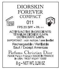 CD DiorSkin Forever Compact Flawless Perfection Fusion Wear Makeup SPF 25 - 011