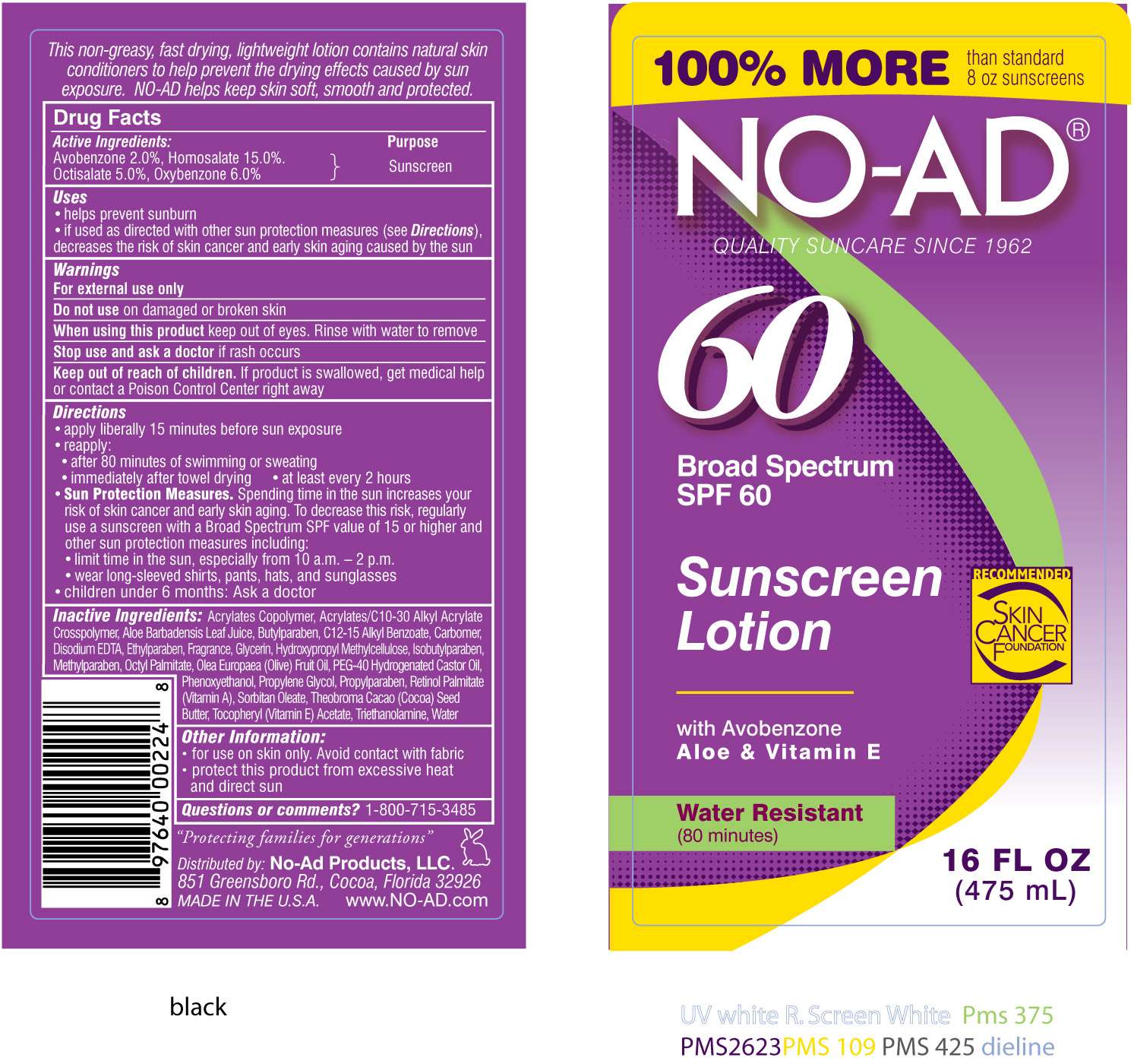 NO-AD 60 Sunscreen