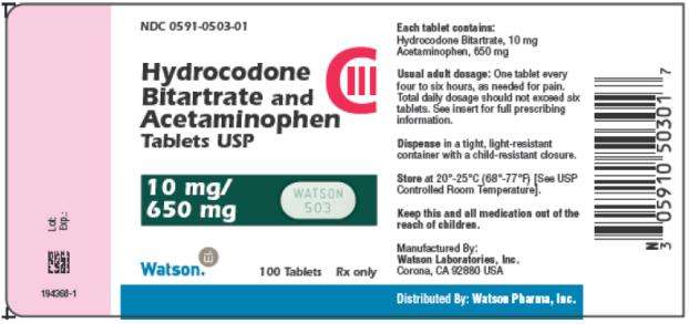 Hydrocodone Bitartrate and Acetaminophen