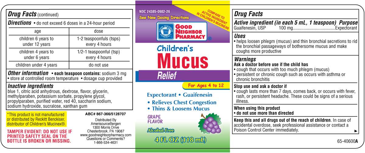 Childrens Mucus Relief Expectorant Grape