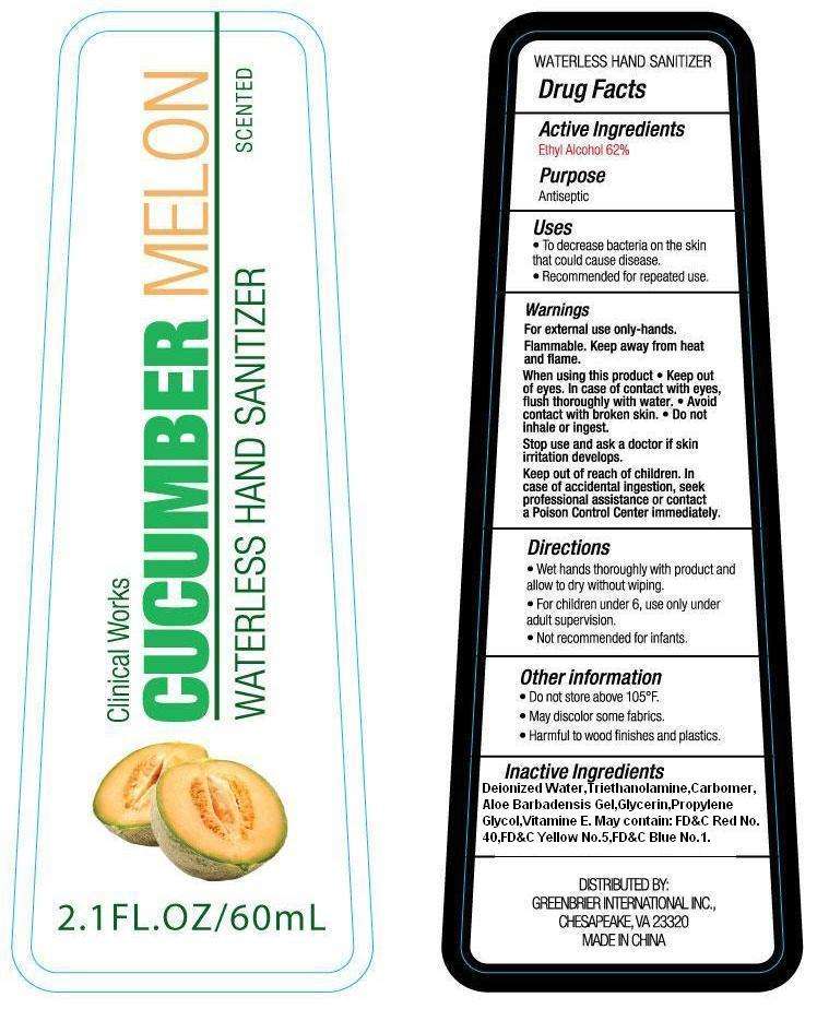 Clinical Works Cucumber Melon Waterless Hand Sanitizer
