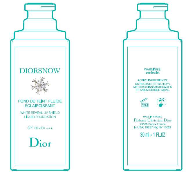 CD DiorSnow White Reveal UV Shield Foundation 010-Ivory