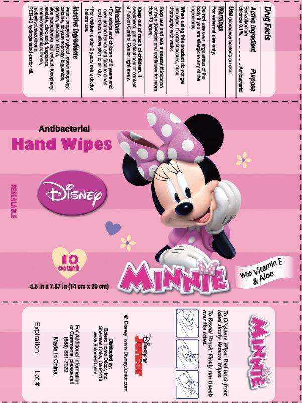 Disney MINNIE Antibacterial Hand Wipes