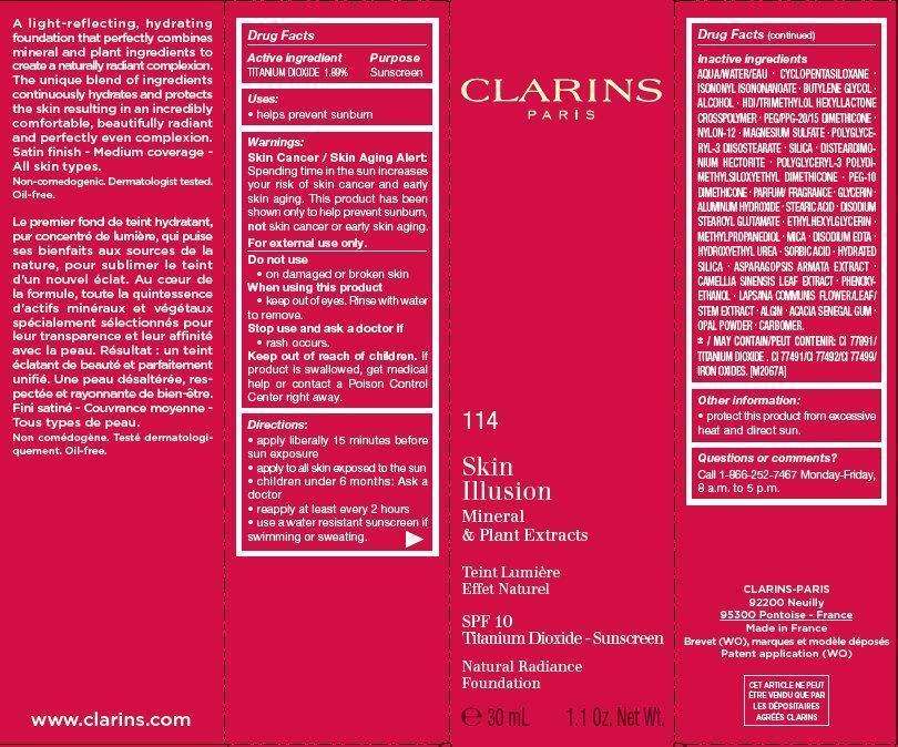 CLARINS Skin Illusion SPF 10 Natural Radiance Foundation Tint 114