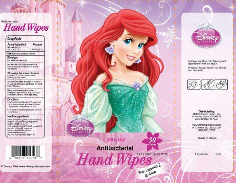 Disney PRINCESS Antibacterial Hand Wipes