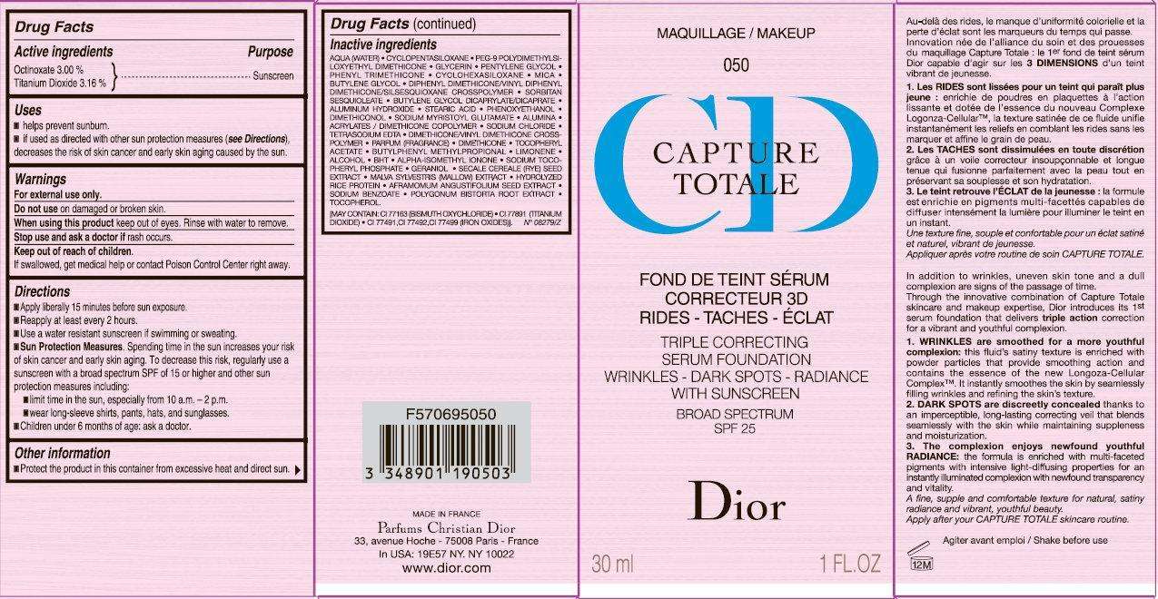 CD CAPTURE TOTALE Triple Correcting Serum Foundation Wrinkles-Dark Spots-Radiance with sunscreen Broad Spectrum SPF 25 050