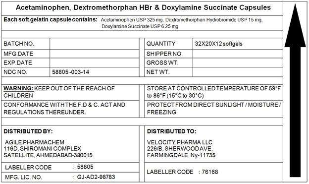 Acetaminophen,Dextromethorphan,Doxylamine