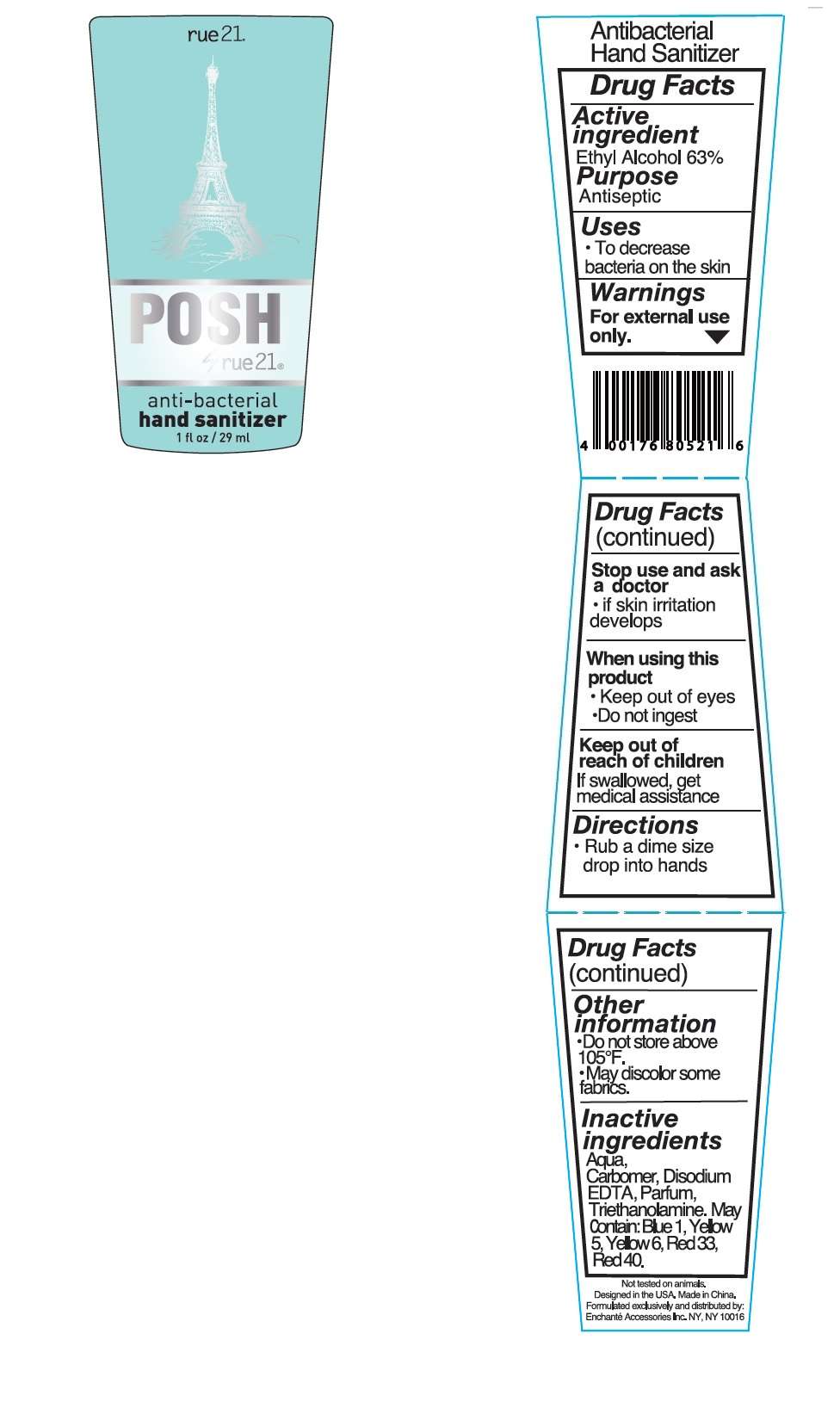 RUE21 Posh Antibacterial Hand Sanitizer