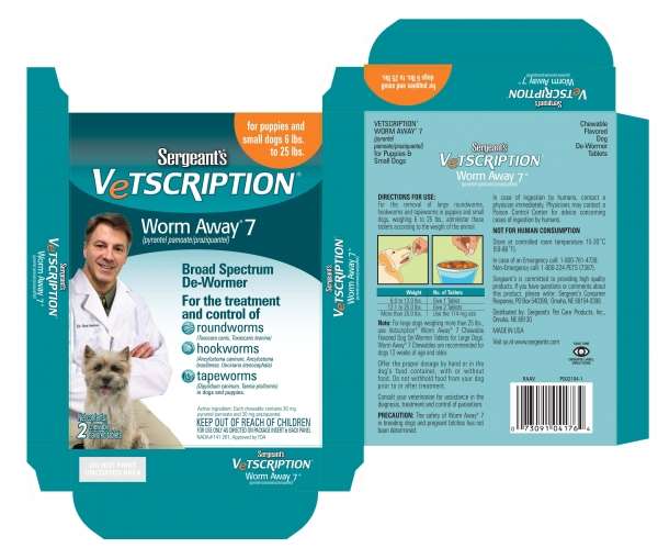 Vetscription Worm Away 7 For Puppies and Small Dogs (6 lbs. to 25 lbs.)