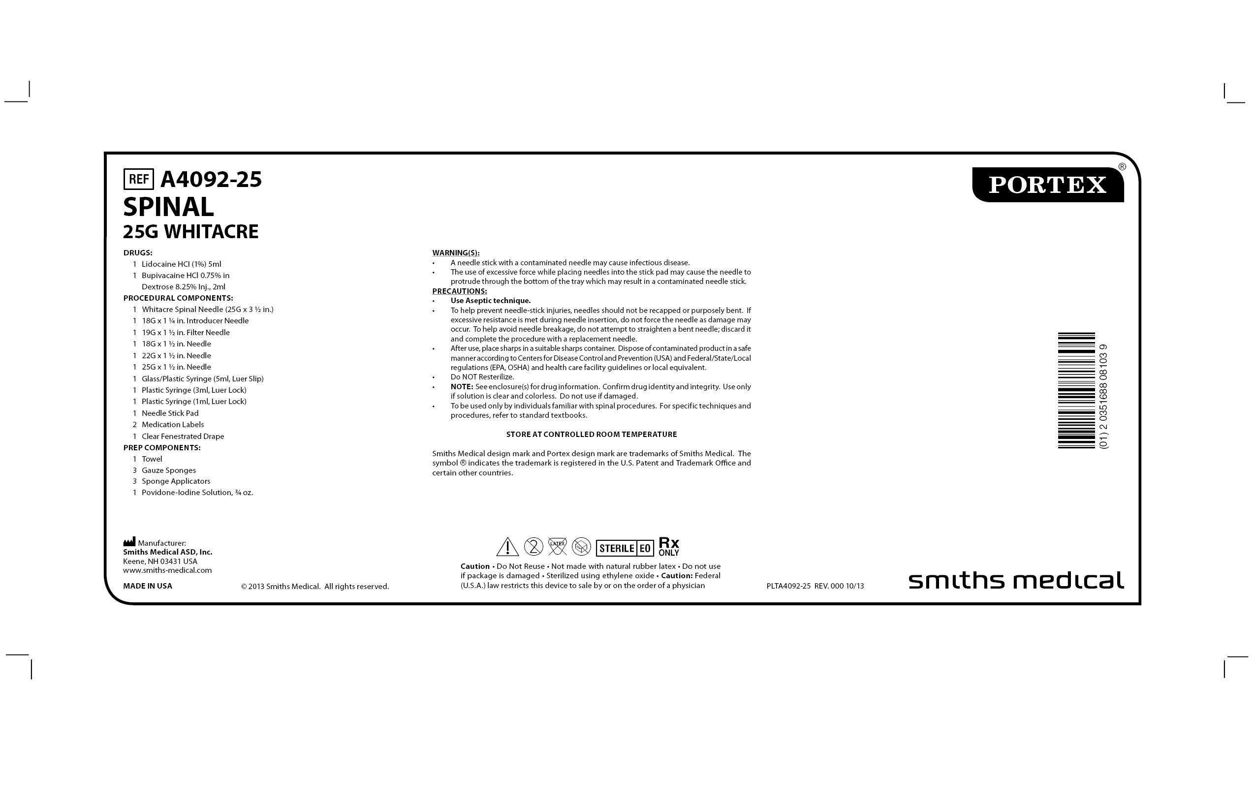 A4092-25 SPINAL 25G WHITACRE