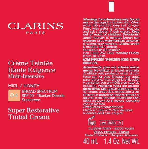 CLARINS Broad Spectrum SPF 20 Super Restorative Tinted Tint 04