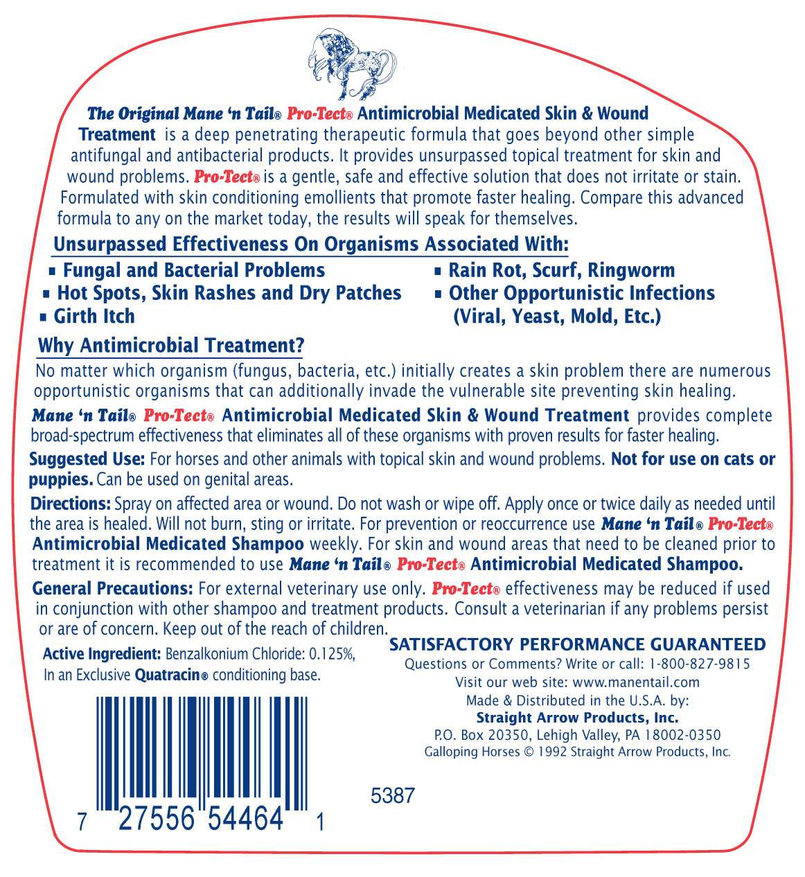 Mane and Tail Equine Strength Pro-Tect Antimicrobial Wound Treatment